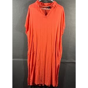 tahari women linen blend midi dress large coastal beach vacation tropical